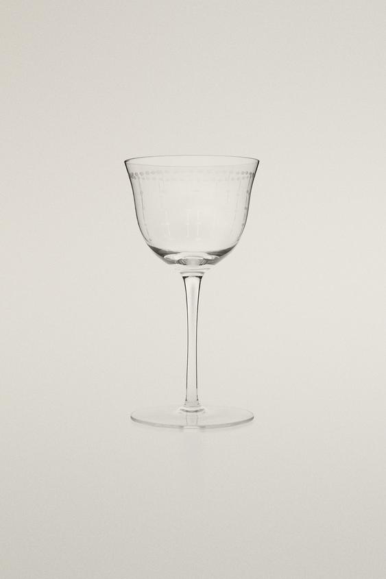 COCKTAILGLAS AUS GLAS MIT GEOMETRISCHER GRAVUR - Transparent von Zara - Bild 0
