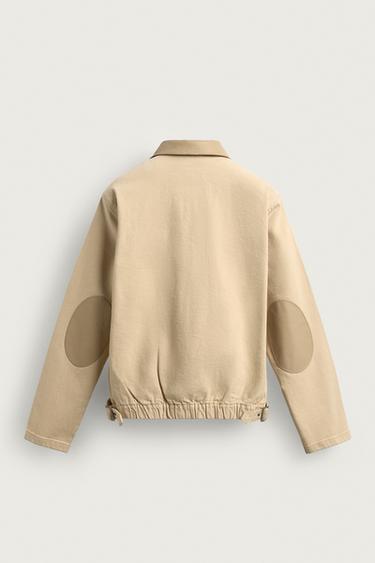 Zara CONTRAST COLLAR DENIM JACKET - Yellow