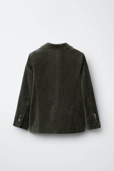 VESTE DE COSTUME EN VELOURS - Marron / Taupe de Zara - Image 1