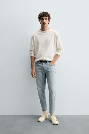 JEAN SLIM COURT - Bleu clair de Zara