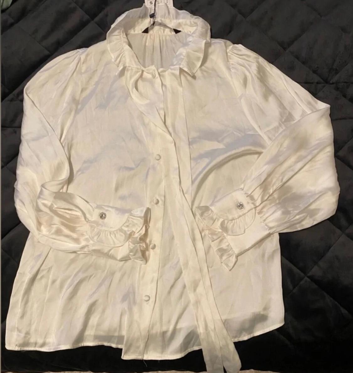 SATIN EFFECT ROMANTIC BLOUSE - Image 5