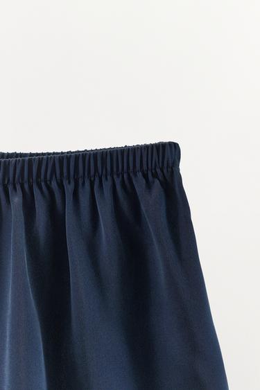 100% SILK SHORTS - Navy / White by Zara - Image 6