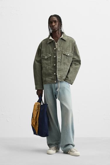 FADED DENIM JACKET - Khaki by Zara - Image 0