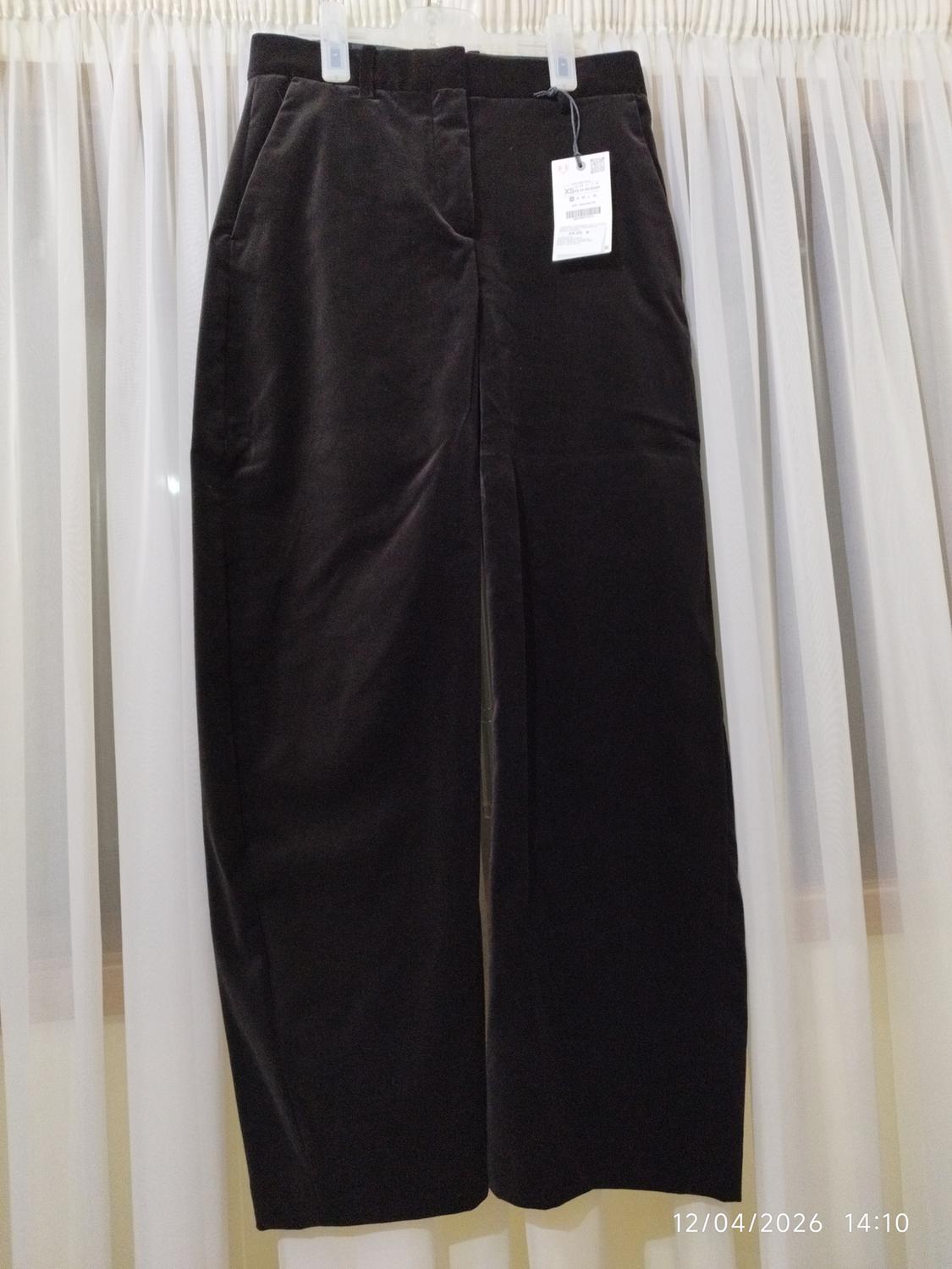 ZW COLLECTION VELVET CARROT FIT TROUSERS - Image 3