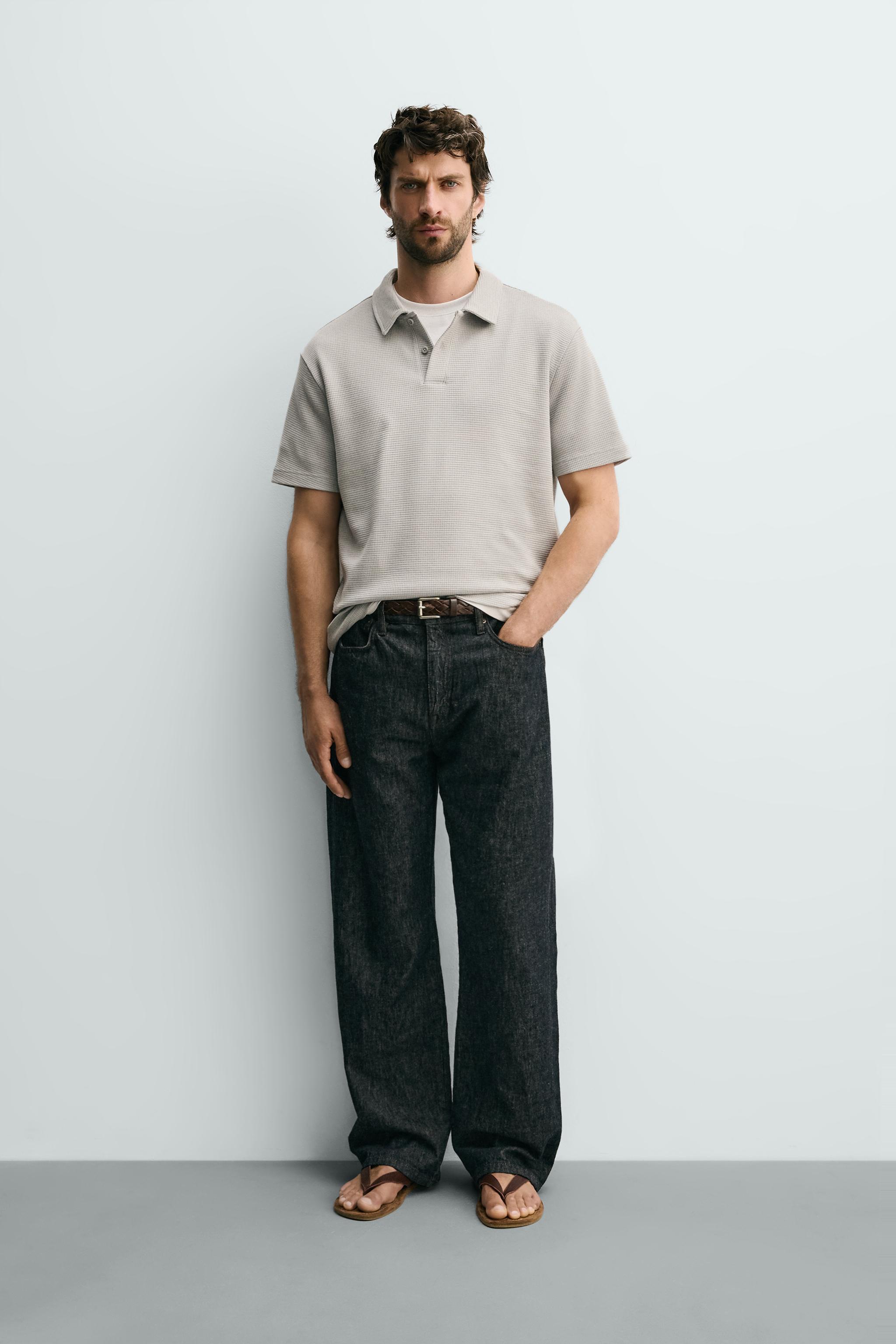 Zara GOFRE DOKULU POLO T-SHIRT