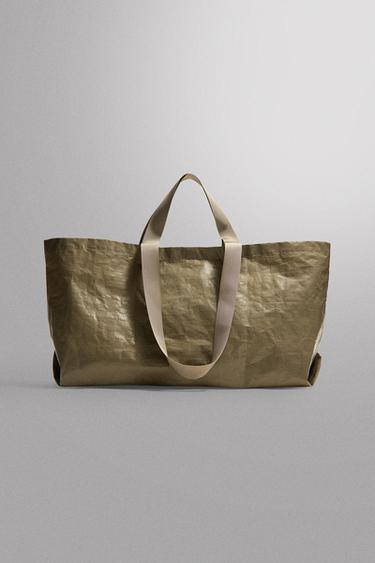 BOLSA TOTE - Gris topo de Zara - Imagen 0