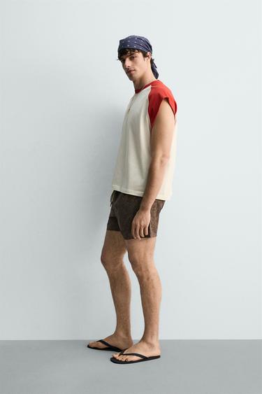 COLOUR BLOCK TANK TOP - Ecru by Zara - Image 3