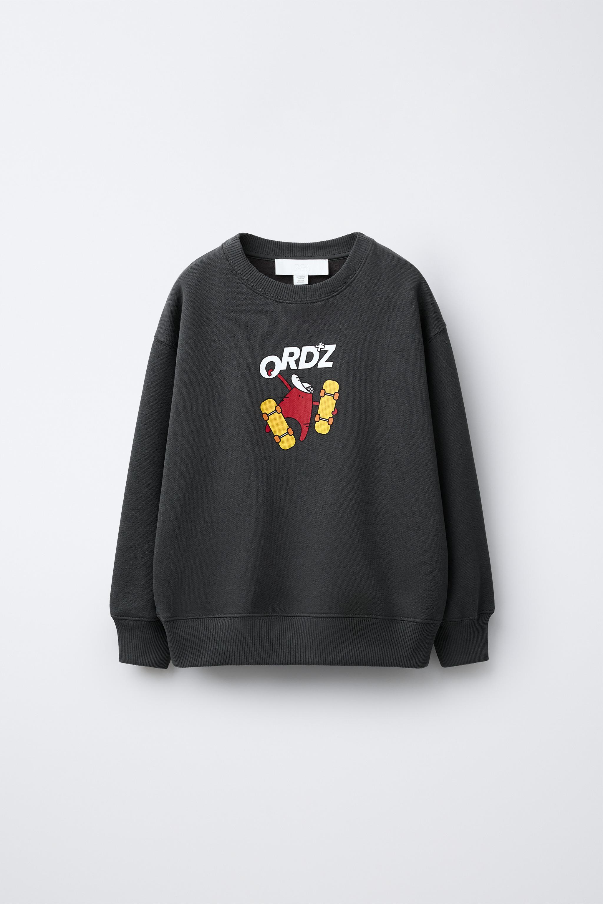 スケートプリントスウェットシャツ - ダークアンソラジット | ZARA