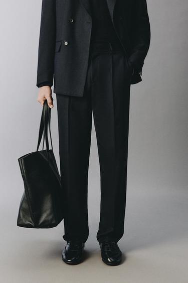 REGULAR FIT SUIT TROUSERS - Navy blue by Zara