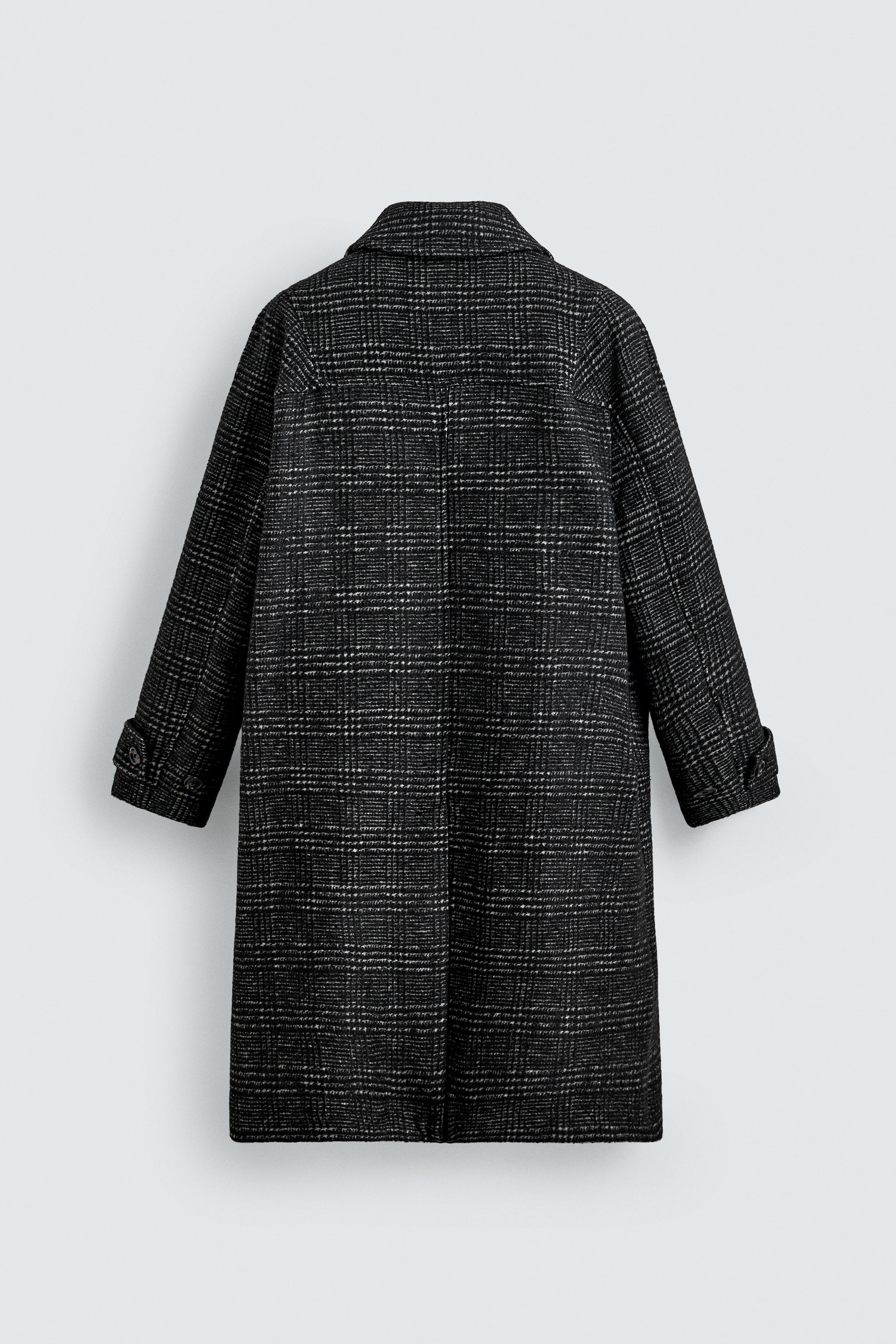 リラックスフィットチェック柄コート - グレーマール | ZARA Japan / 日本