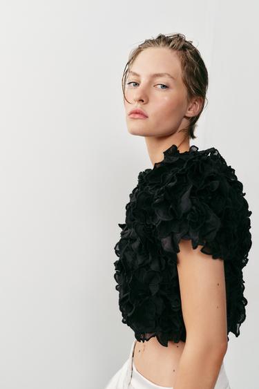 TEXTURED KNIT TOP - Black by Zara - Image 3