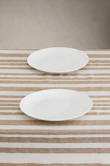 NAPPE LIN BANDES - Beige clair de Zara - Image 1