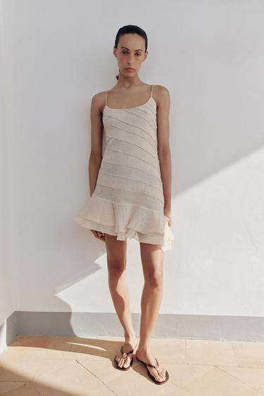 BEADED CAMISOLE DRESS - Light pink by Zara - Image 0