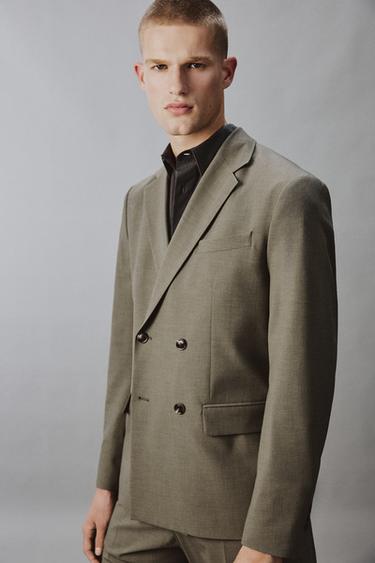 VESTE DE COSTUME À BOUTONNAGE CROISÉ - Vert de Zara - Image 5