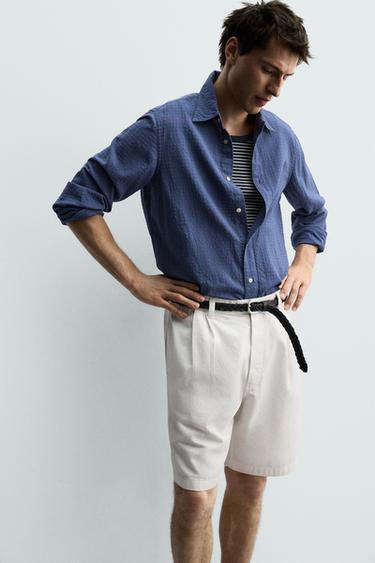 PLEATED RELAXED FIT BERMUDA SHORTS - Ecru by Zara - Image 5