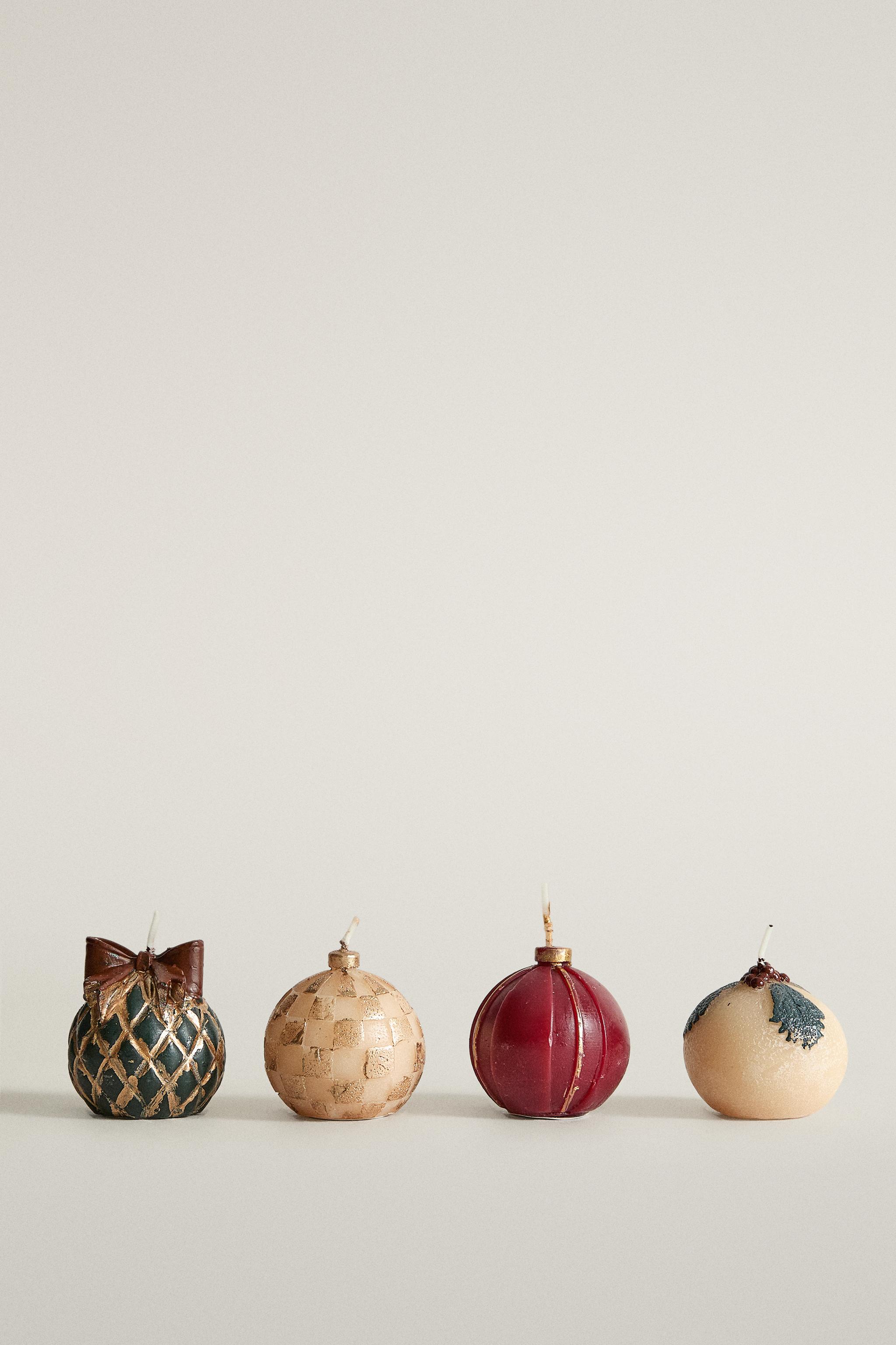 GINGERBREAD SCENTED CANDLE ORNAMENTS (PACK OF 4) - Red | ZARA