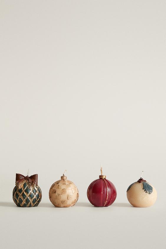 Zara GINGERBREAD SCENTED CANDLE ORNAMENTS (PACK OF 4) - Red - Image 0