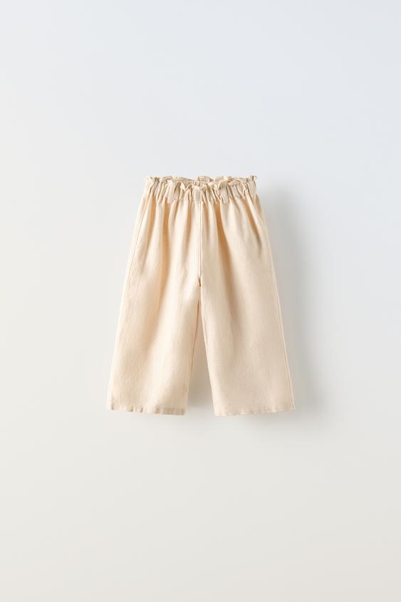 LINEN BLEND TROUSERS - Ecru | ZARA Turkey