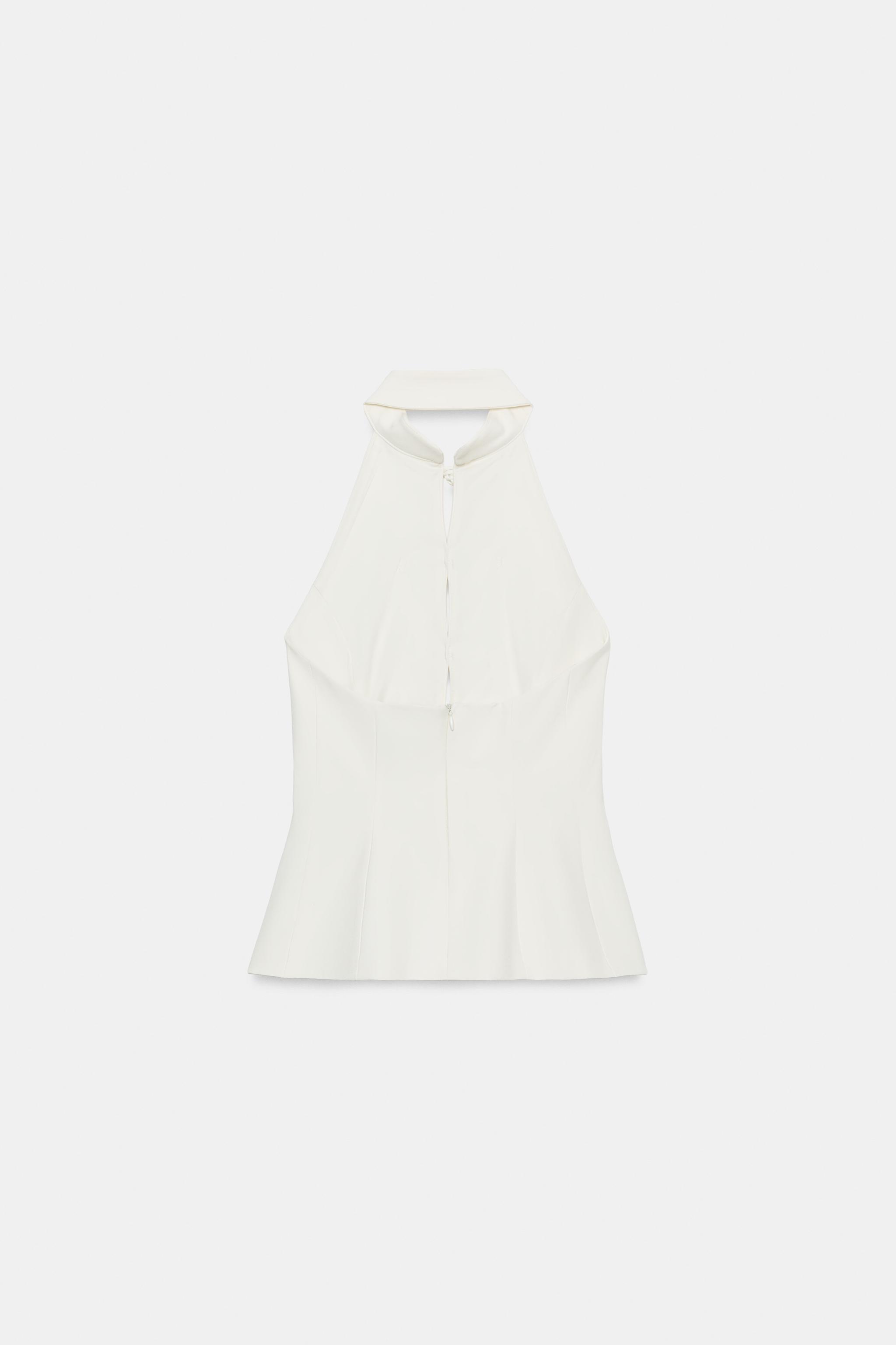 SÜSLÜ DÜĞMELİ HALTER TOP - Görsel 8