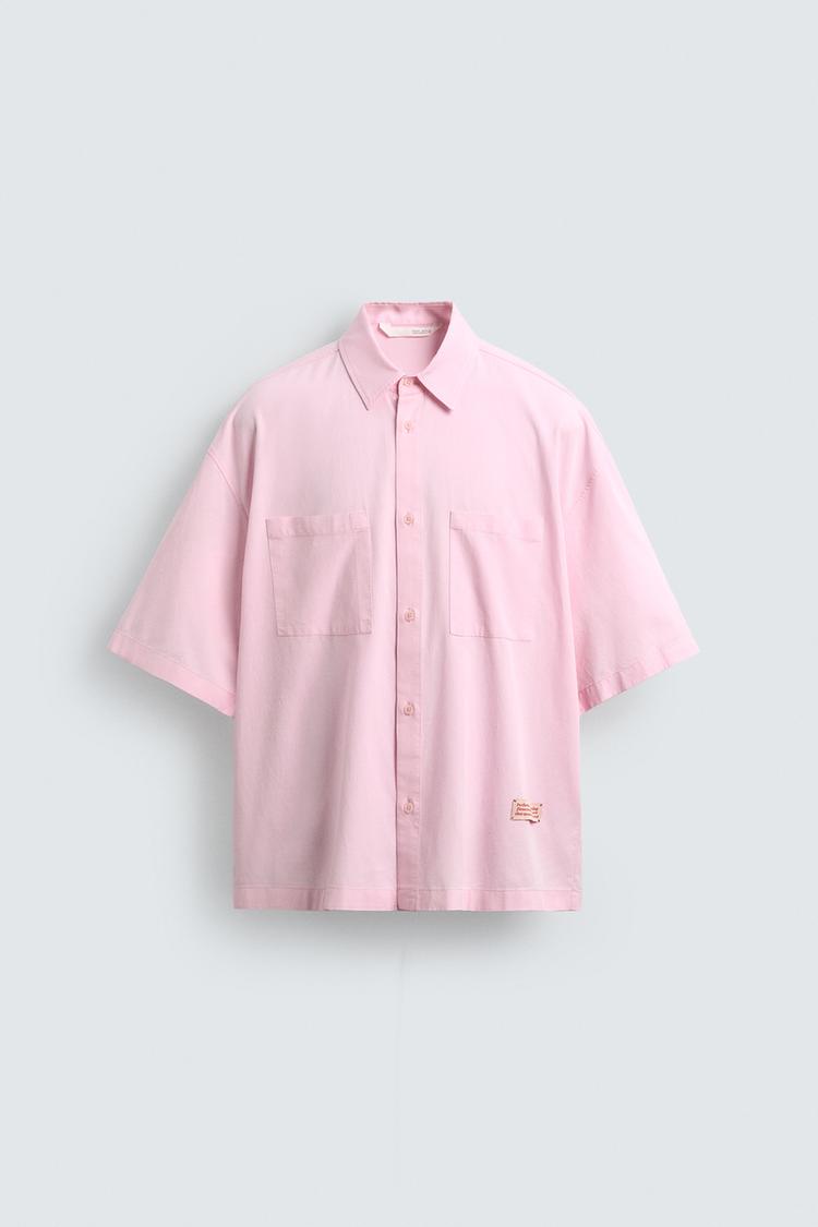 ZARA BOXY FIT SHIRT WITH PRINTED SLOGANS
