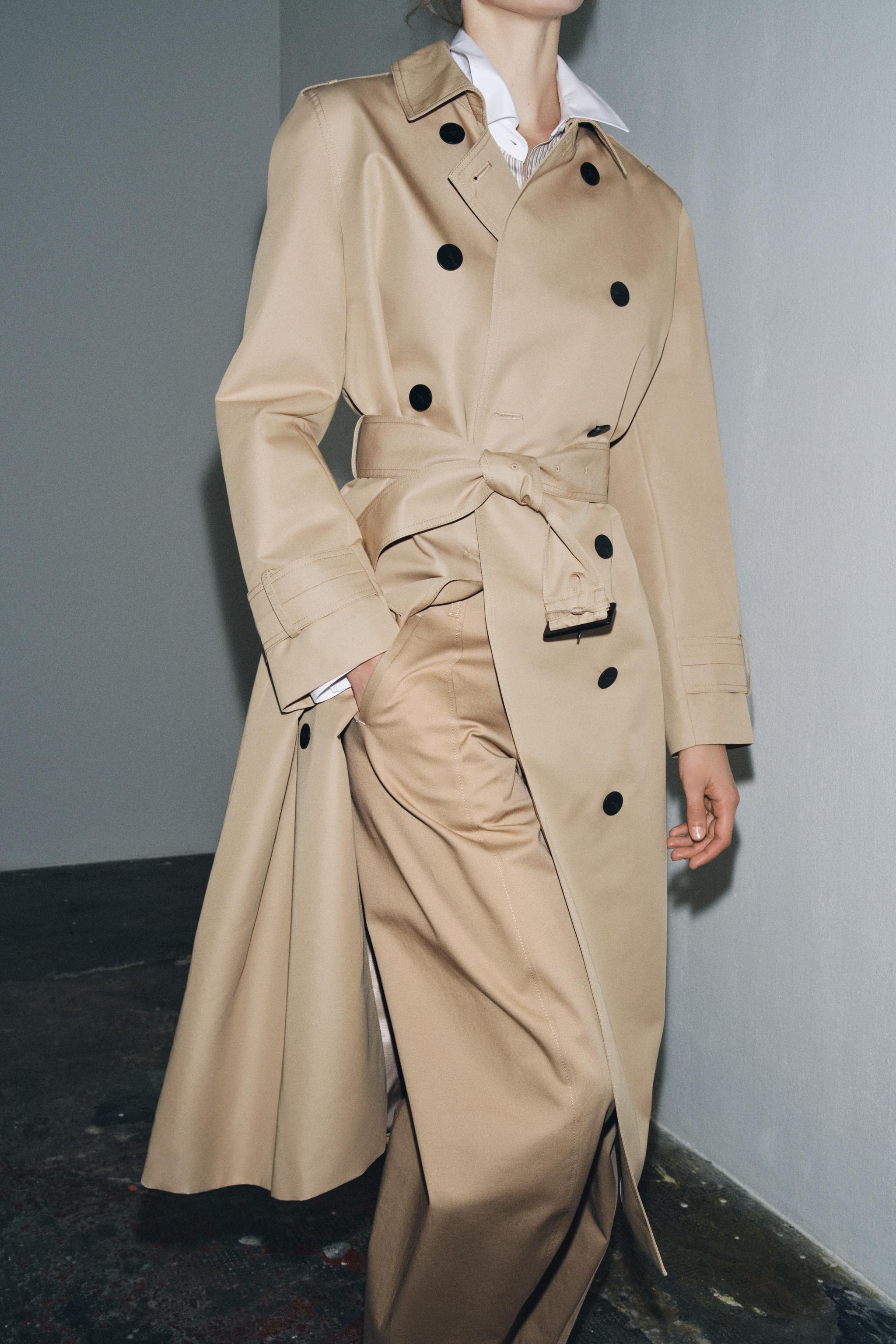 ZARA　新品　ウォーター　レペレント　トレンチコート　コート　ロングコート ZARA オーバーサイズ ウォーター レペレント トレンチコート XS