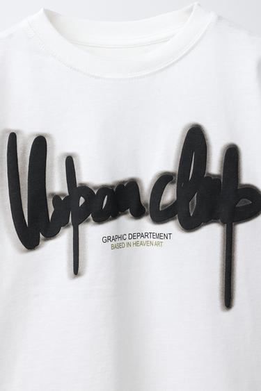 T-SHIRT À INSCRIPTION EN RELIEF - Blanc cassé de Zara - Image 2