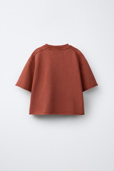 FADED-EFFECT JOGGING T-SHIRT - Russet by Zara - Image 1