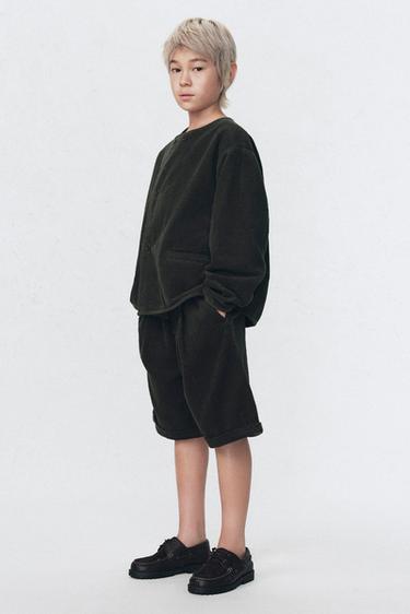 SHORT EN VELOURS CÔTELÉ SOSHIOTSUKI x ZARA - Vert de Zara - Image 1