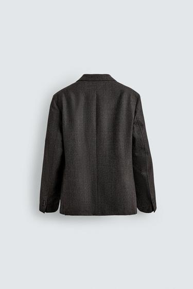 BLAZER STRUCTURÉ EN LAINE - Marron foncé de Zara - Image 6