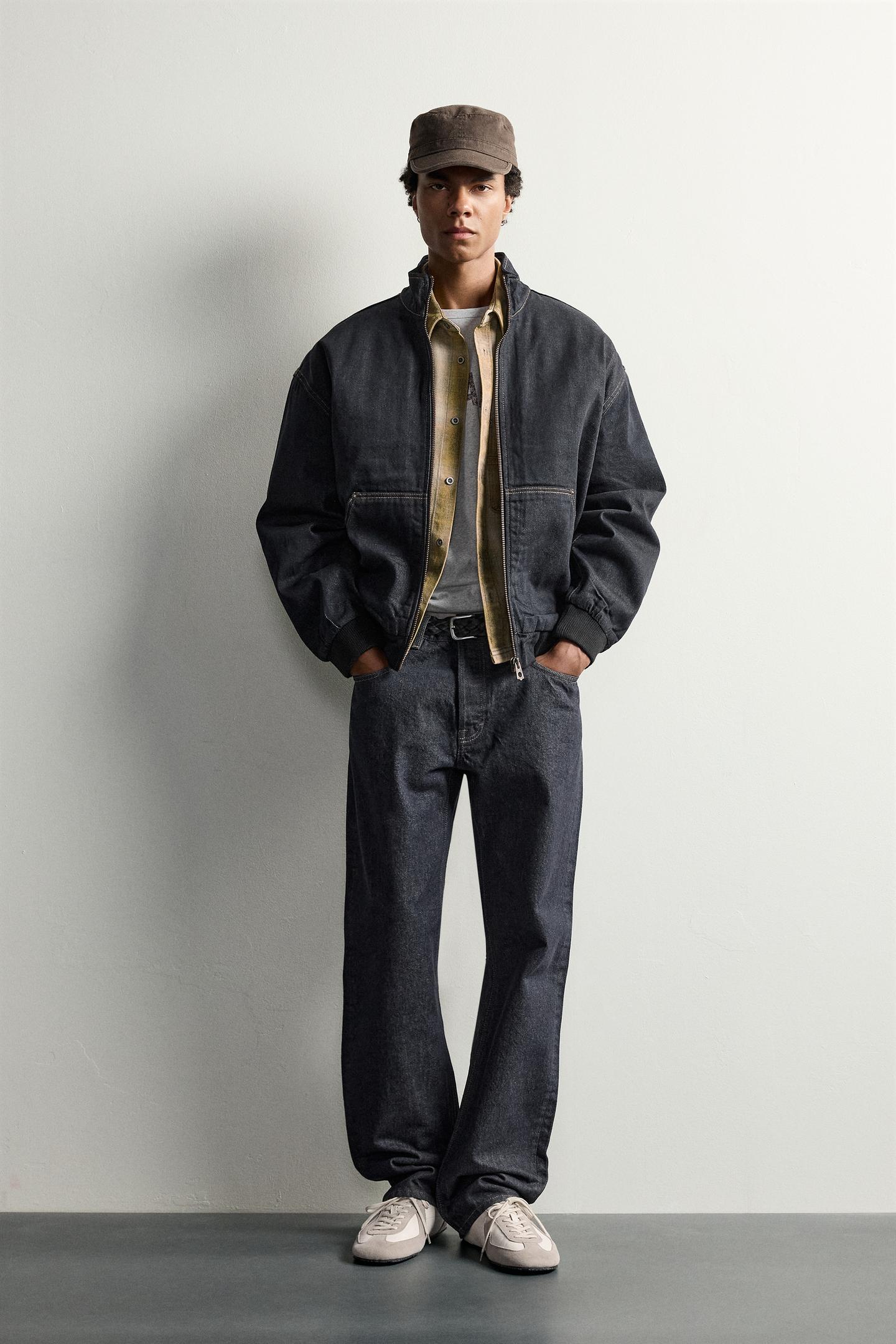 Мужская куртка Zara Relaxed Fit Quilted Denim, цвет: Индиго