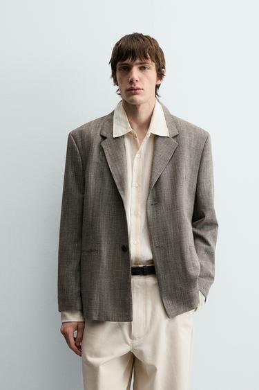 BLAZER TRAJE ESTRUCTURA - Marrón claro de Zara