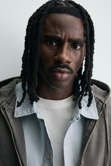 VESTE DÉLAVÉE À CAPUCHE - Gris de Zara - Image 5