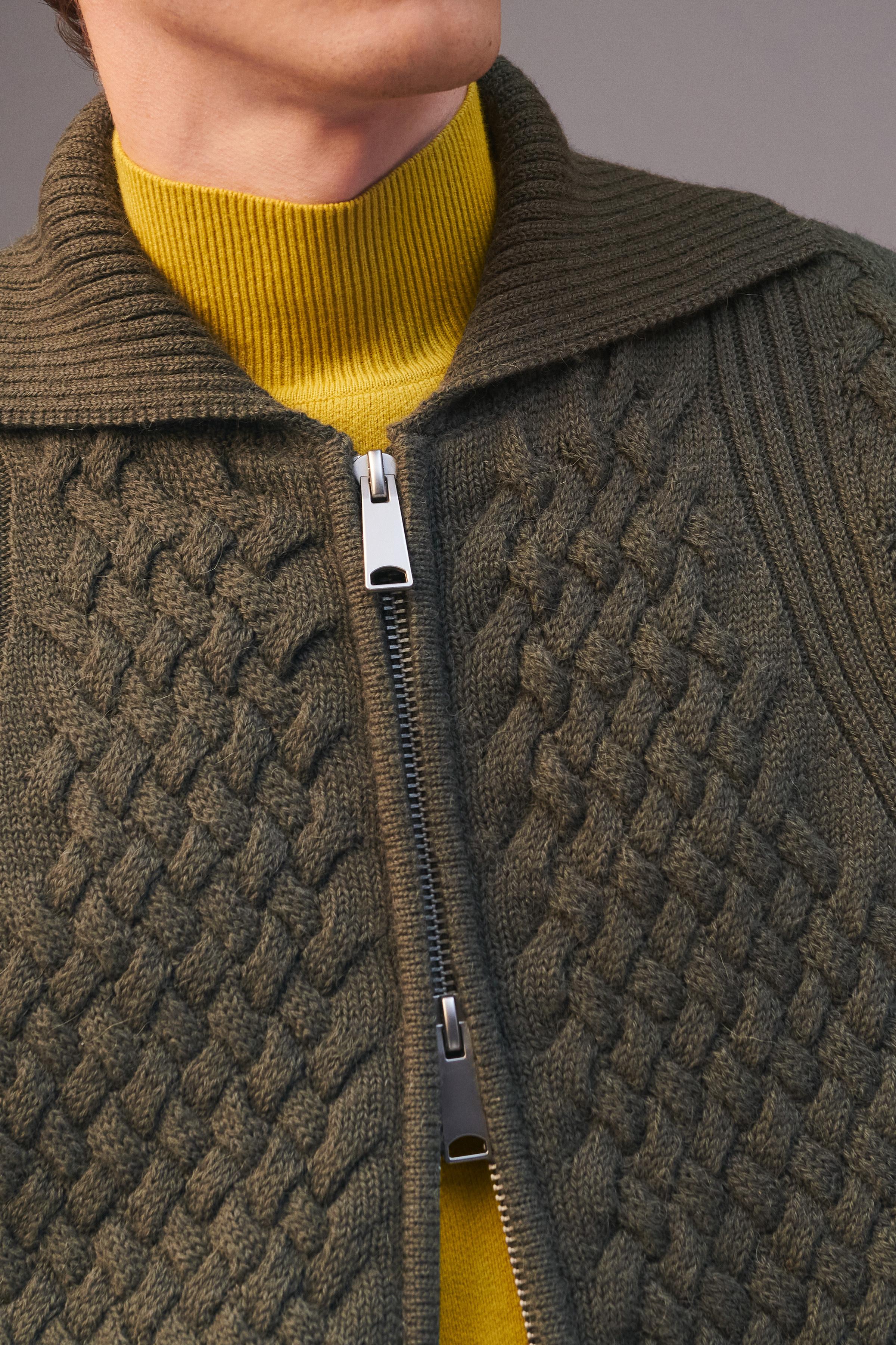 WOOL - ALPACA BLEND CARDIGAN LIMITED EDITION - Green | ZARA