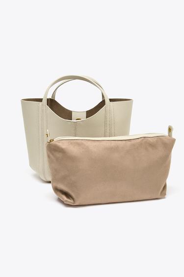 MINI CITY BAG WITH TOPSTITCHING - Ecru by Zara - Image 4