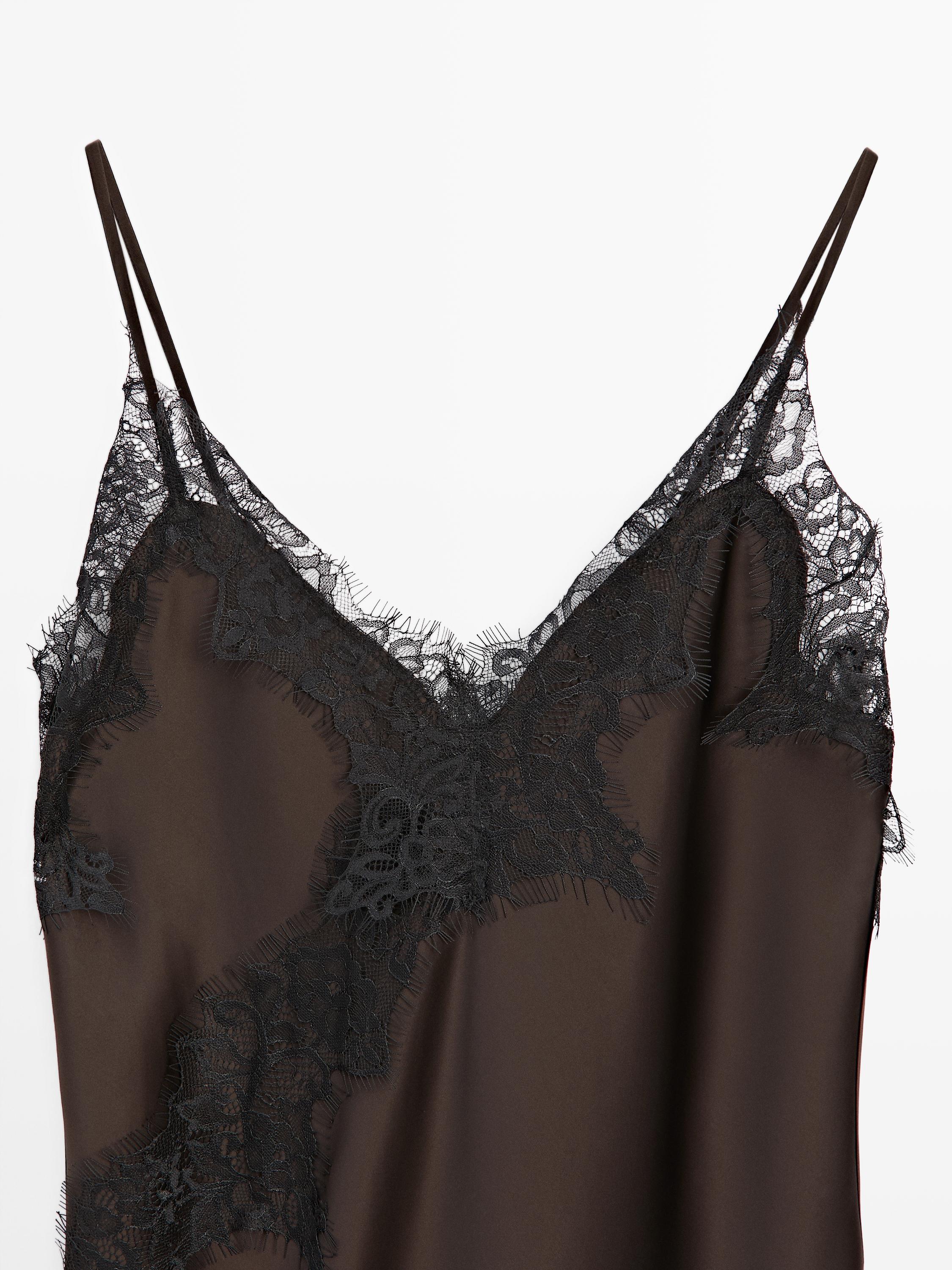 Camisole dress with lace detail