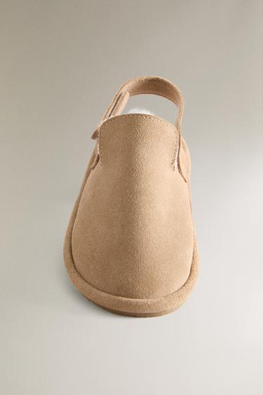 CHILDREN'S WARM LEATHER CLOGS - Brown by Zara - Image 3