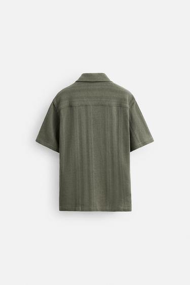 TEXTURED JACQUARD SHIRT - Mid-green by Zara - Image 6