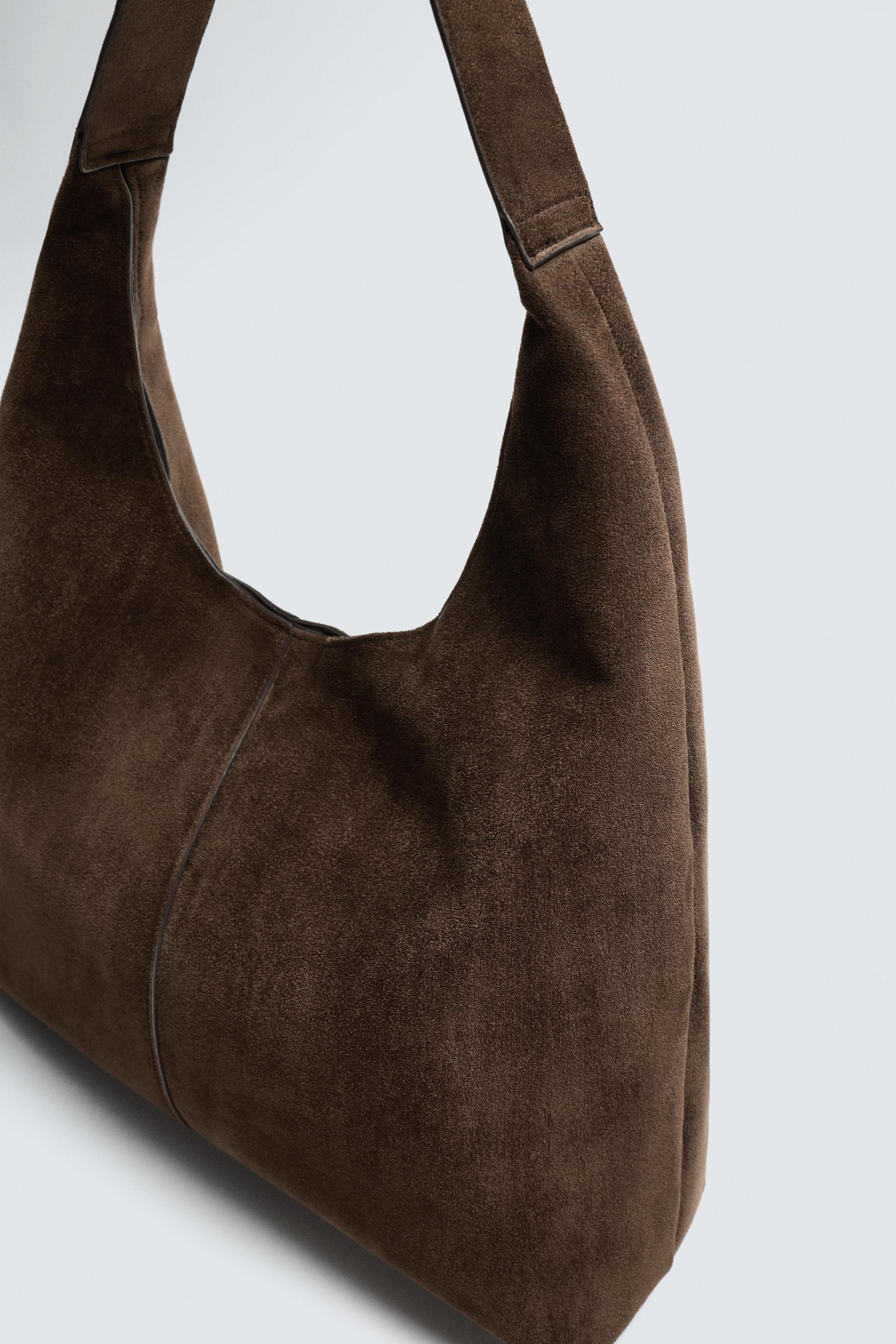 SPLIT LEATHER EFFECT SHOPPER BAG