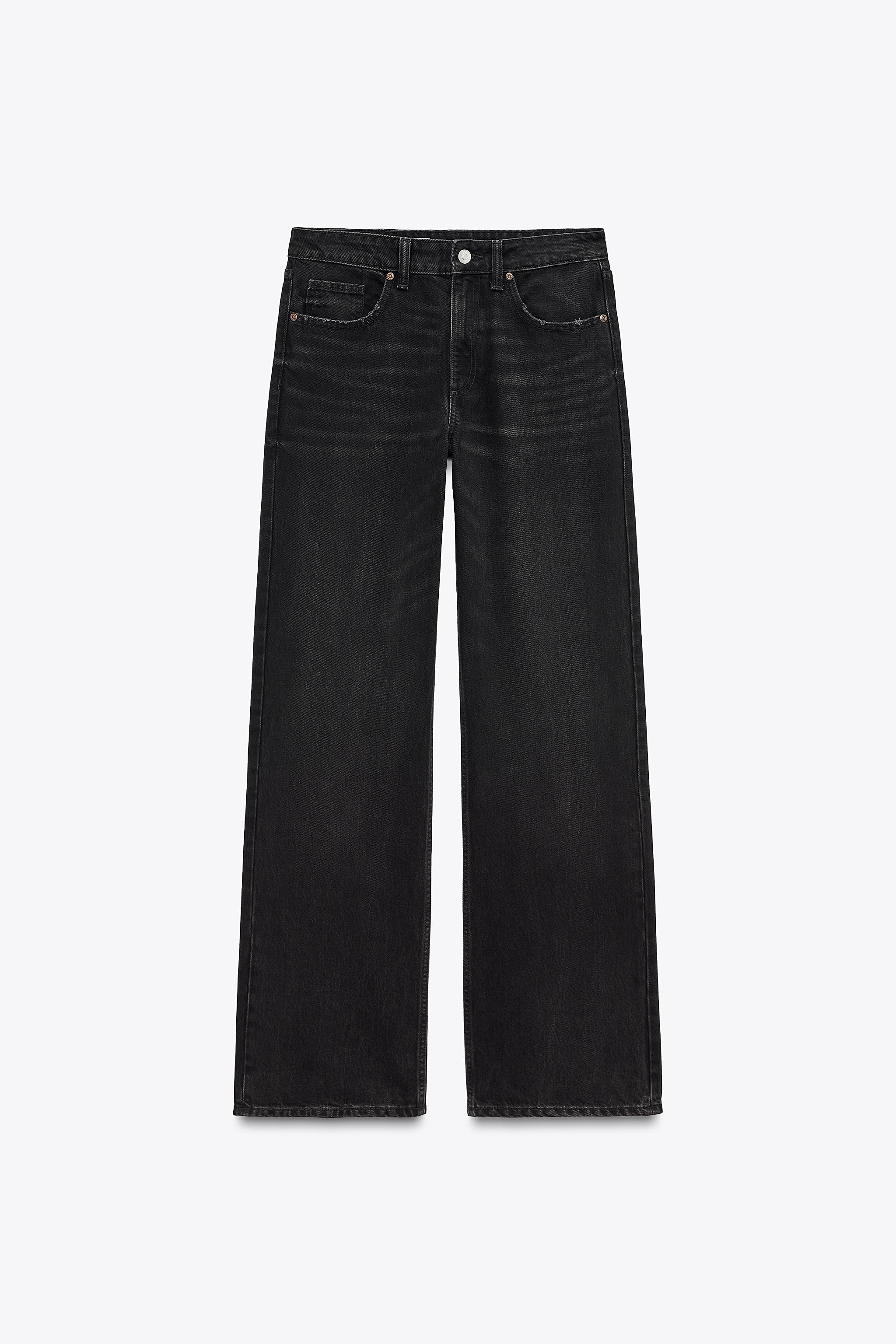 Wide Leg Jeans Jeans Noir H&m FULL LENGTH TRF MID-RISE WIDE