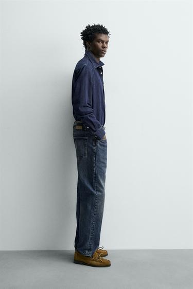 REGULAR FIT DENIM SHIRT - Dark navy by Zara - Image 3
