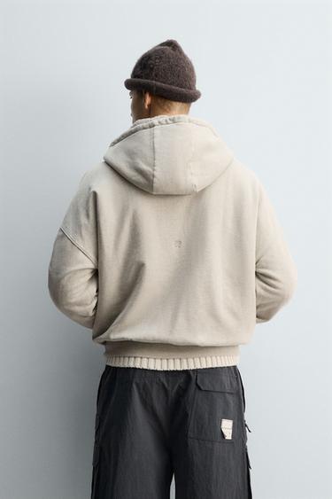 CONTRAST POUCH POCKET HOODIE X SR_A - Tan marl by Zara - Image 2