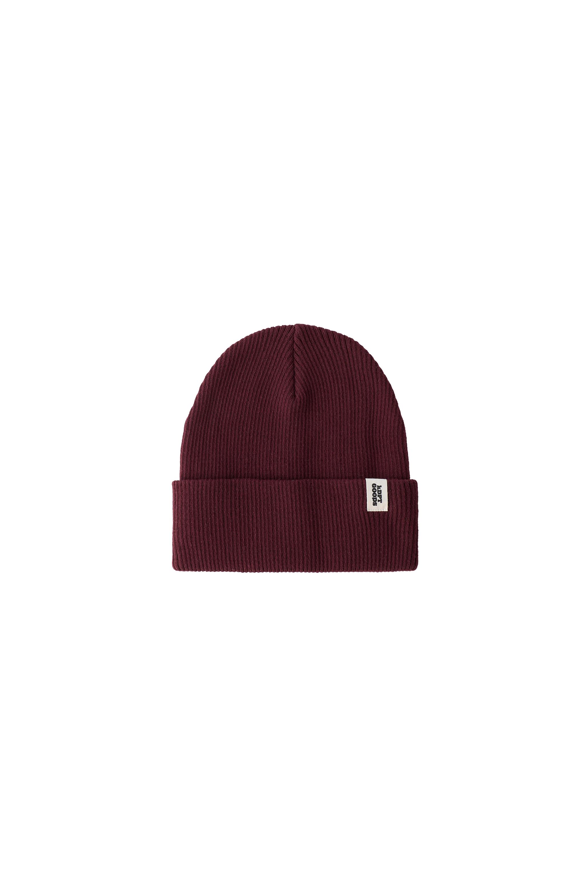 RIBBED KNIT LABEL HAT - GARNET | ZARA United States