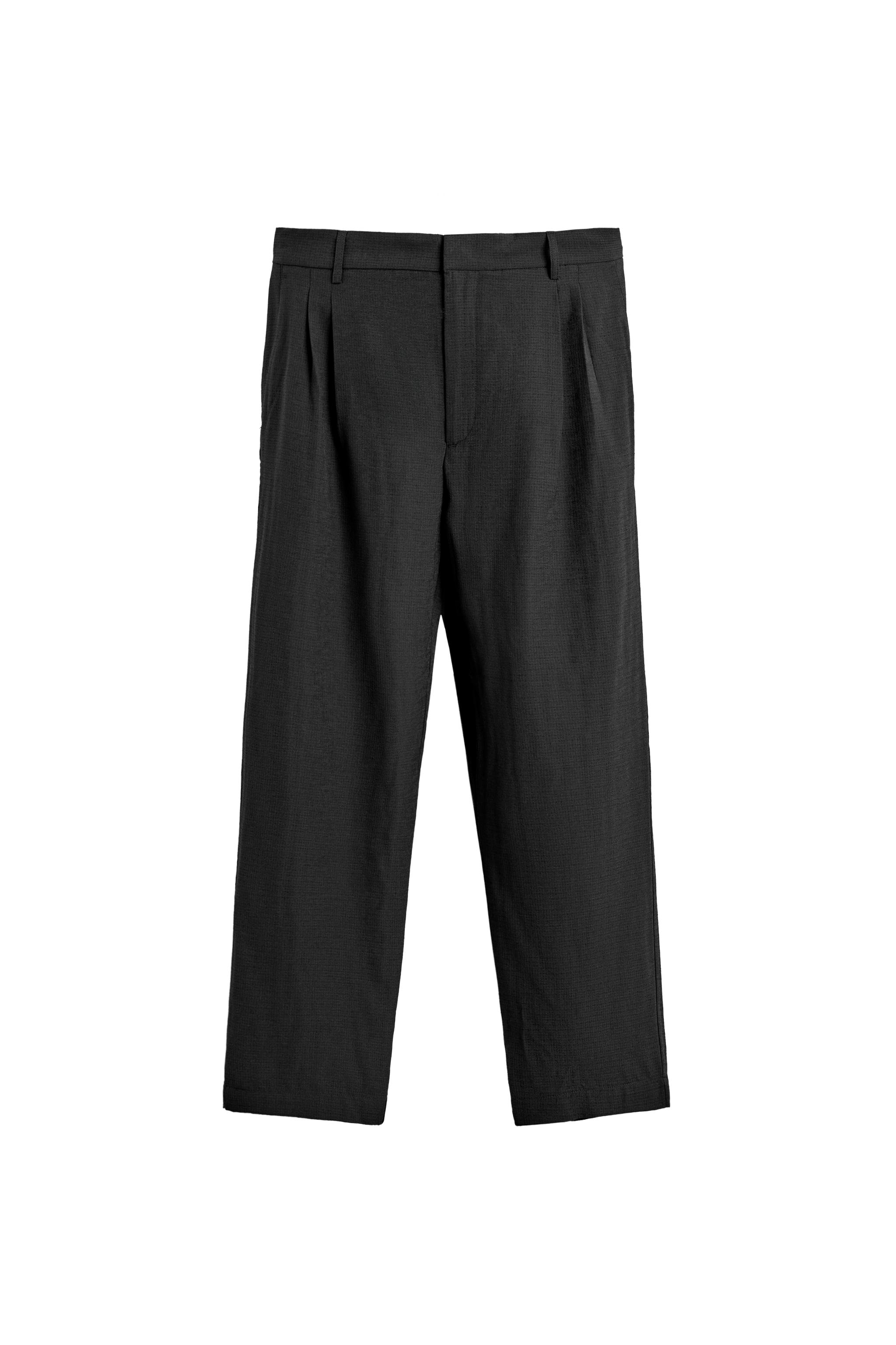 リラックスフィットプリーツスーツパンツ - ブラック | ZARA Japan / 日本