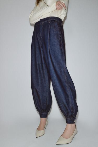 DENIM TROUSERS - Blue by Zara