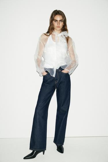 CAMISA ORGANZA LAZADA - Blanco de Zara - Imagen 0