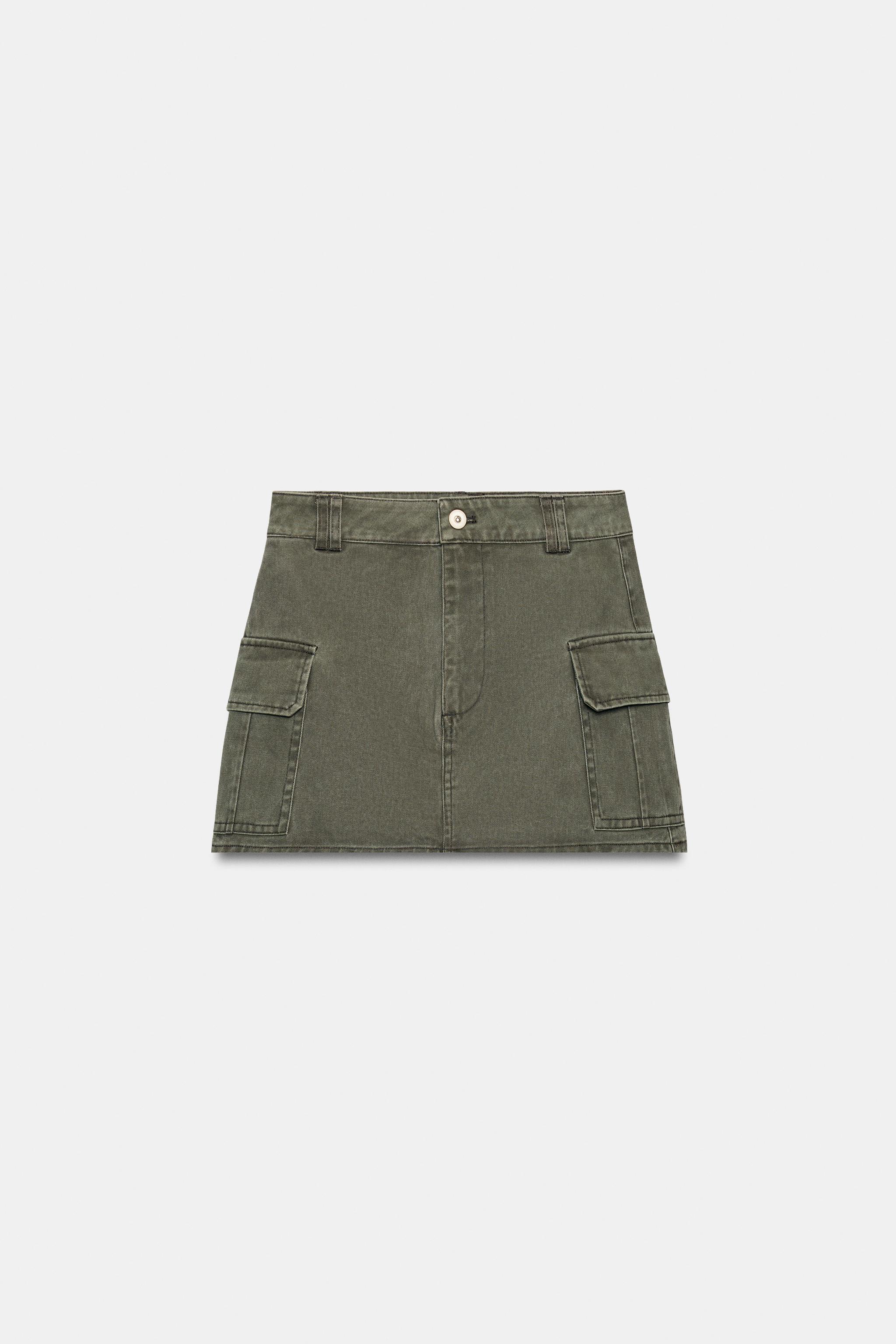 Washed Effect Cargo Skirt Pants by Zara