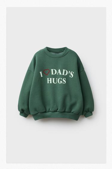 SUDADERA ESTAMPADO TEXTO  - Verde de Zara