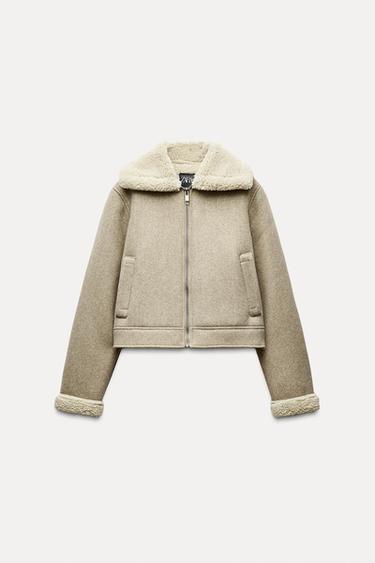 JAQUETA DUPLA FACE SOFT - castanho da Zara