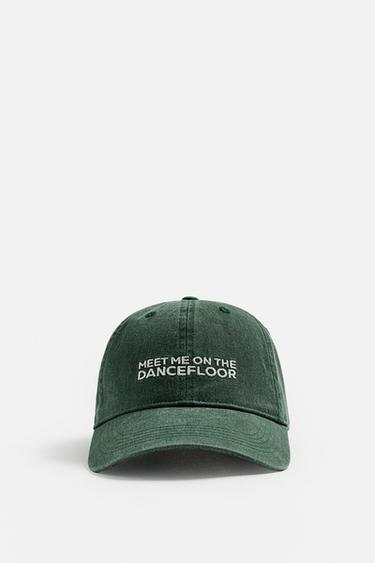 CASQUETTE DÉLAVÉE BRODÉE - Vert de Zara - Image 4