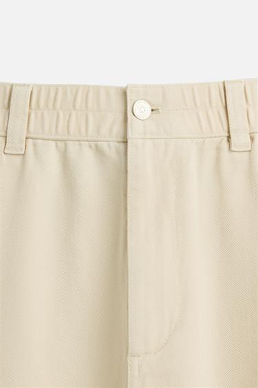 PANTALON RELAXED FIT STRUCTURE - Écru de Zara - Image 8